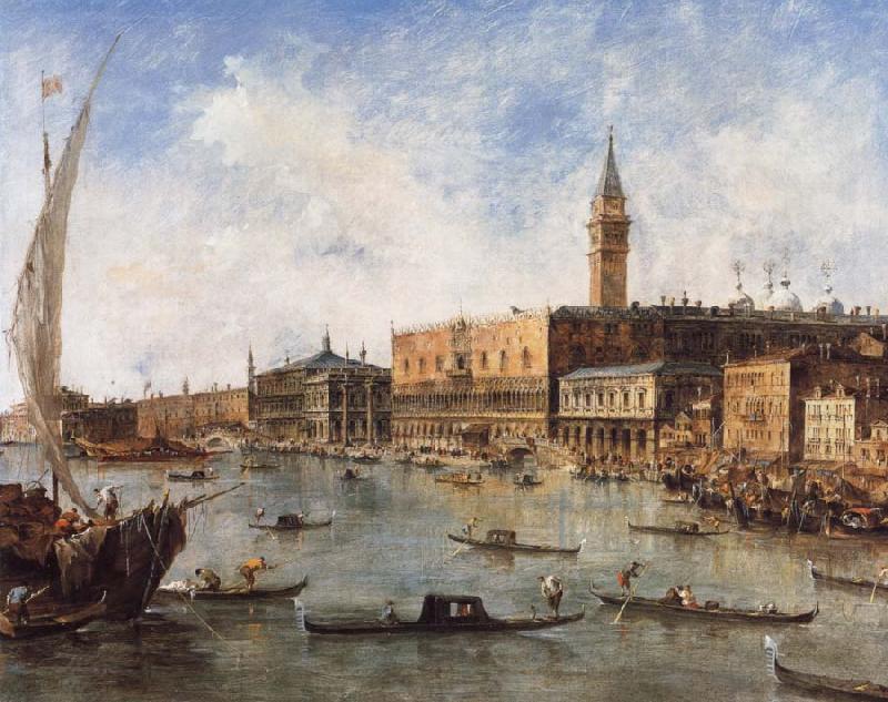 Francesco Guardi The Doge-s Palace and the Molo from the Basin of San Marco China oil painting art